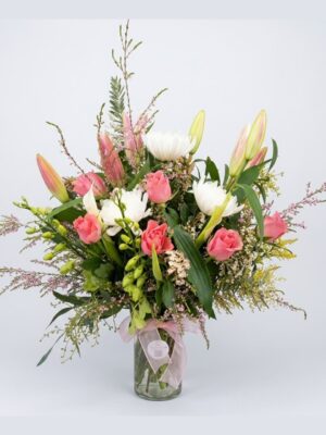 garden glass vase arrangement